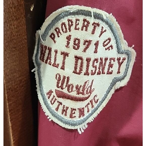 DISNEY PARKS WDW Varsity Zip Up Jacket Burgundy EST 71 Logo Pockets XXL 1971 - Picture 4 of 7